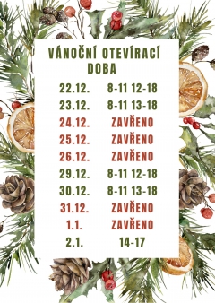 30 vánoční otevírací doba